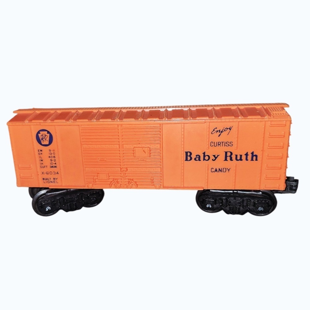 Lionel X-6034 Baby Ruth Curtiss Candy Boxcar Orange O Gauge Vintage Train Car
